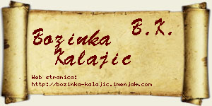 Božinka Kalajić vizit kartica